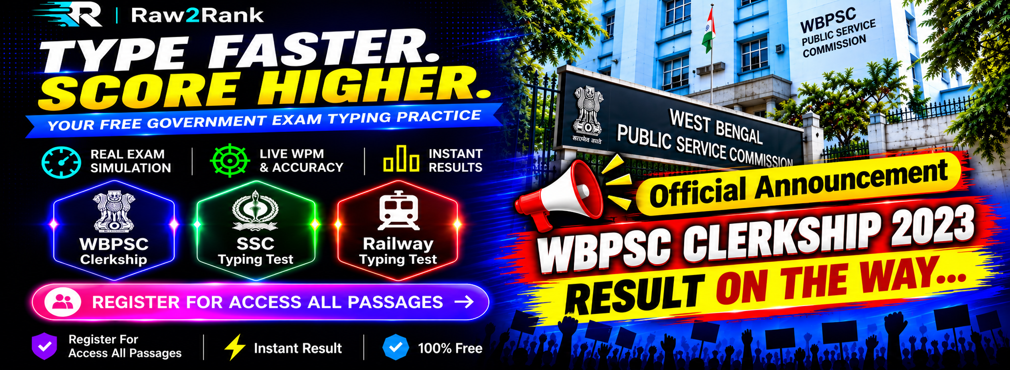 Raw2Rank Typing Test - Type Faster. Score Higher.